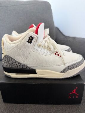 (OPEN TO OFFERS!) Jordan 3 Retro White Cement Reimagined (GS)